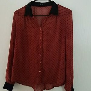 PRICE DROP Sheer polka dot button down